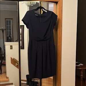 Chic Navy Midi Dress, Made in France, 97% Polyester.